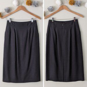 Vintage Evan Picone Black Linen Skirt Size 6